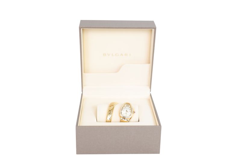 Bvlgari Serpenti Tubogas Watch, 18k Yellow Gold and Diamonds, Preowned in Box WA001