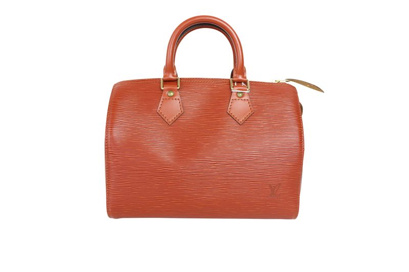 Louis Vuitton Speedy 25 Bag, Red Epi Leather and Gold Hardware, Preowned in Dustbag WA001