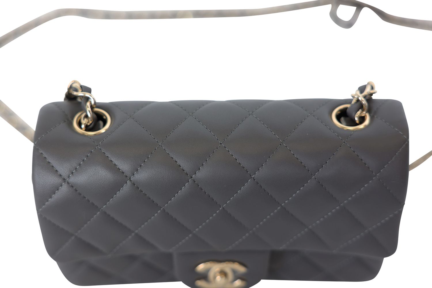 Chanel Classic Mini Rectangular 20S Bag, Gray Quilted Leather and