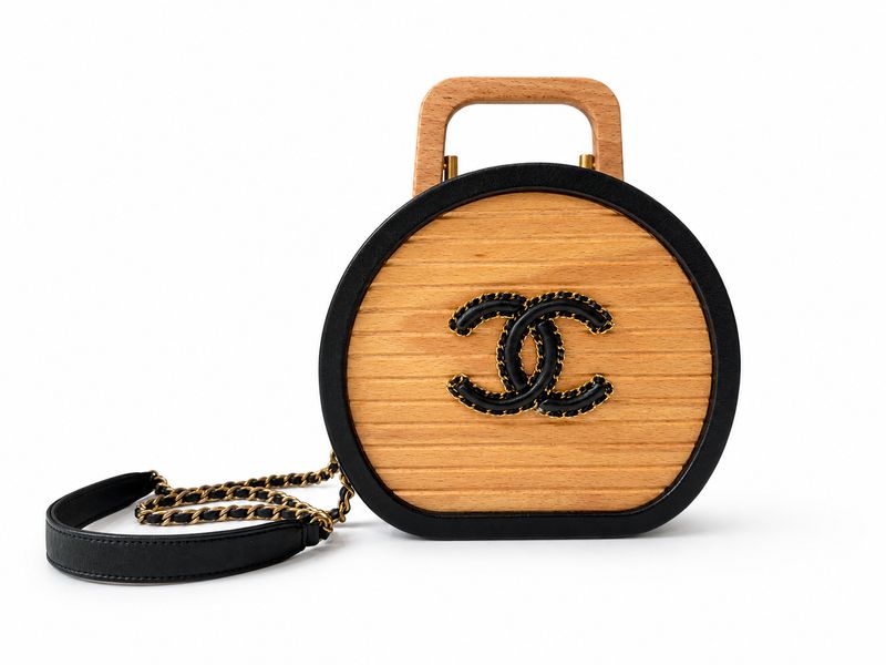 Chanel Beachwood Vanity Bag, Round, Gold Hardware, New  in Box MA001