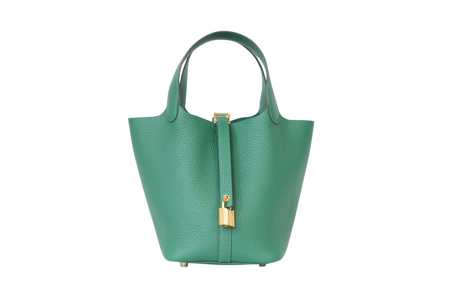 Hermes Picotin Lock PM Bag, Green Vert Moyen Togo Leather and Gold Hardware, K 2025 Stamp, New in Box WA001