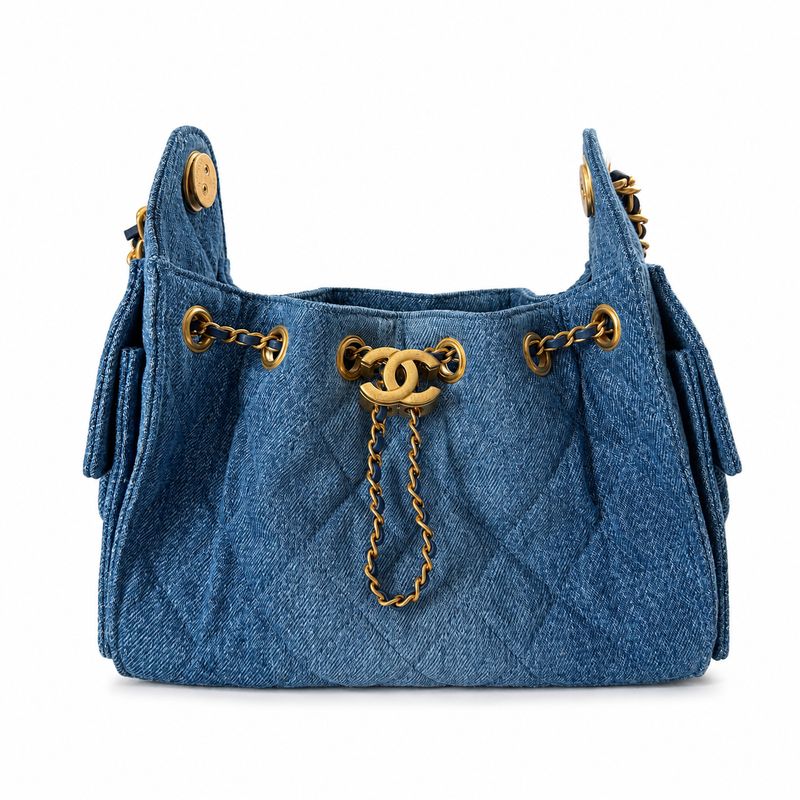 Chanel 25 Mini Bag, Light Denim Leather and Gold Hardware, New in Box MA001