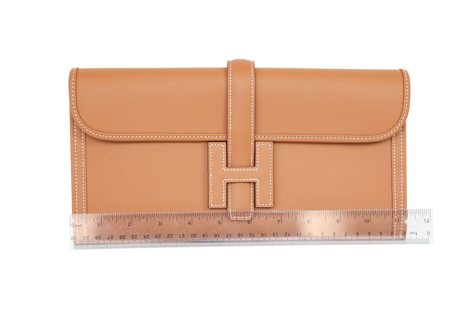 Hermes Jige Elan Clutch 29 Bag, Tan Gold Swift Calfskin, W 2024