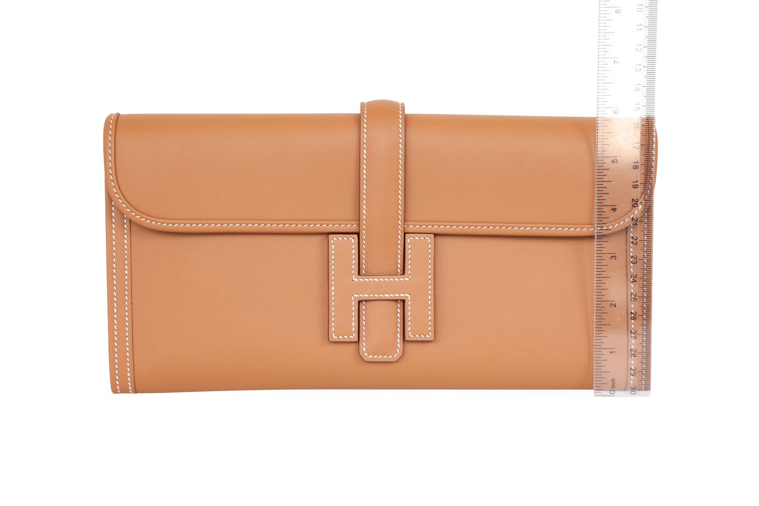 Hermes Jige Elan Clutch 29 Bag, Tan Gold Swift Calfskin, W 2024