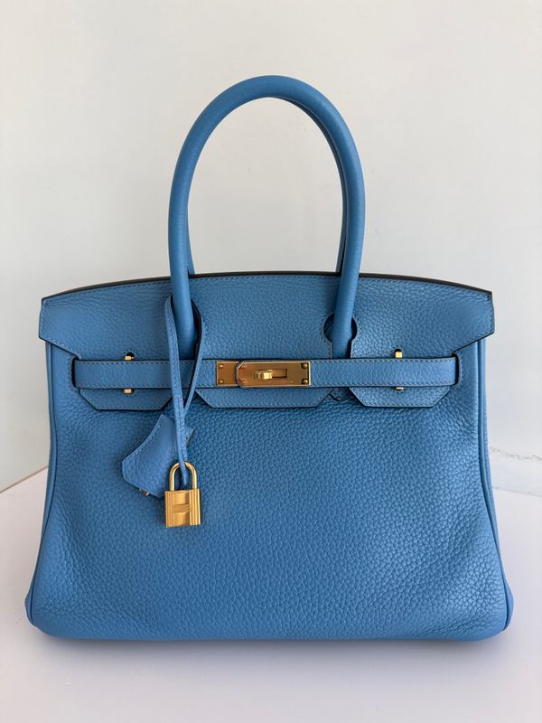 Birkin 30 Blue Paradise, Preowned in Dust Bag, Stamp R, Preowned in Dustbag KJRB088