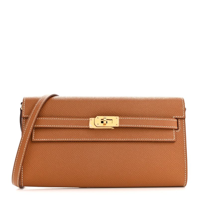 Hermes Kelly To Go Wallet, Gold Epsom and Gold Hardware, U Stamp, New in Box KJRB008