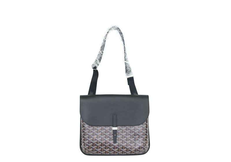 Goyard Coursier Messenger Bag, Black Goyardine Canvas and Leather with Palladium Hardware, New in Box WA001 Goyard Coursier Messenger Bag, Black Goyardine Canvas and Leather with Palladium Hardware, New in Box WA001