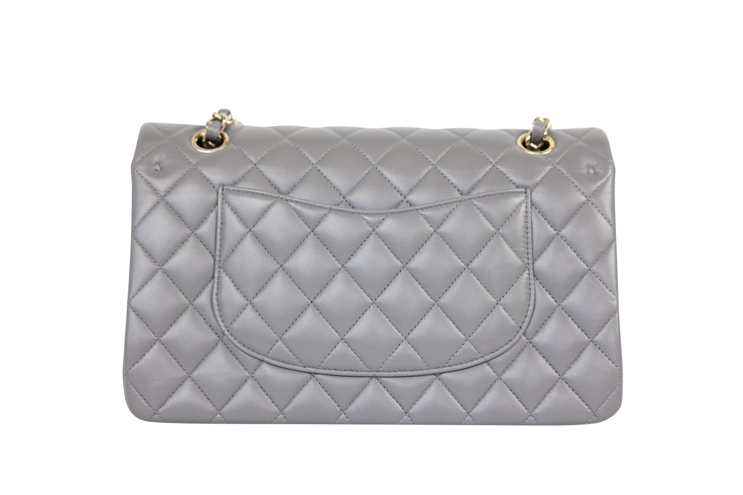 Chanel Classic 22A Medium Bag, Dark Gray Quilted Lambskin and Gold
