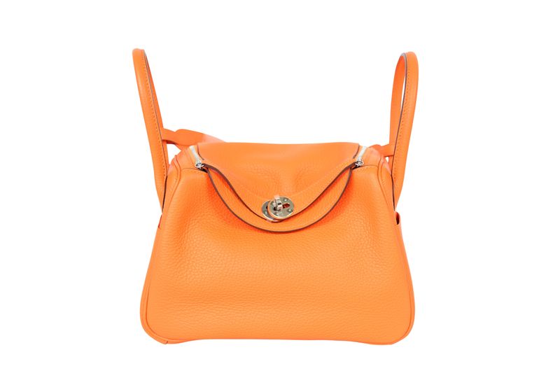 Hermes Lindy 26 Bag, Orange Feu Togo and Palladium Hardware, B 2023 Stamp, New in Box WA001 Hermes Lindy 26 Bag, Orange Feu Togo and Palladium Hardware, B 2023 Stamp, New in Box WA001