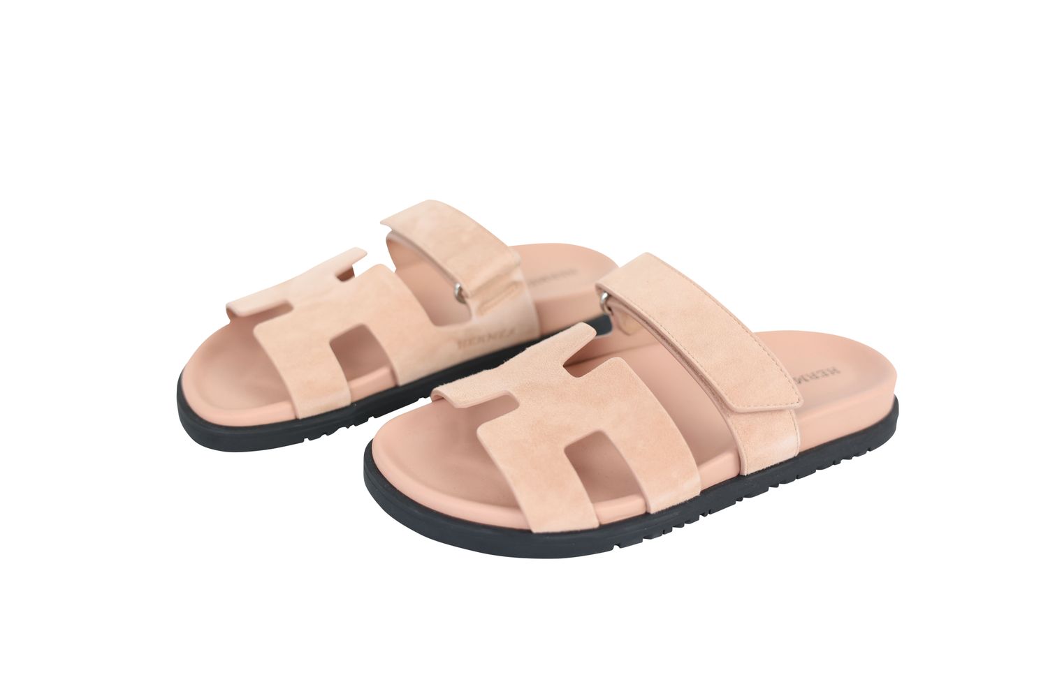 Hermes Chypre Sandals, Beige Suede, Size 36.5, New in Box WA001
