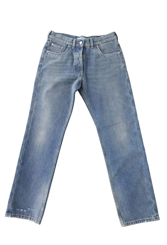 Prada Triangle Logo Jeans, Blue Denim, Size 26, New No Dustbag WA001 Prada Triangle Logo Jeans, Blue Denim, Size 26, New No Dustbag WA001