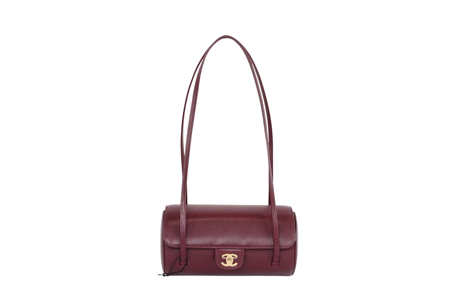 Chanel Preppy Coco Bowling Small Bag, Burgundy Caviar Leather and Gold Hardware, New in Box WA001