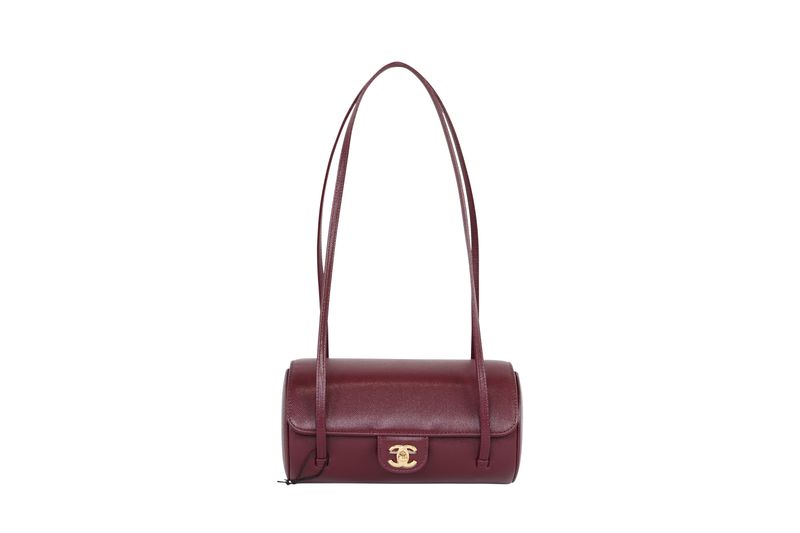 Chanel Preppy Coco Bowling Small Bag, Burgundy Caviar Leather and Gold Hardware, New in Box WA001