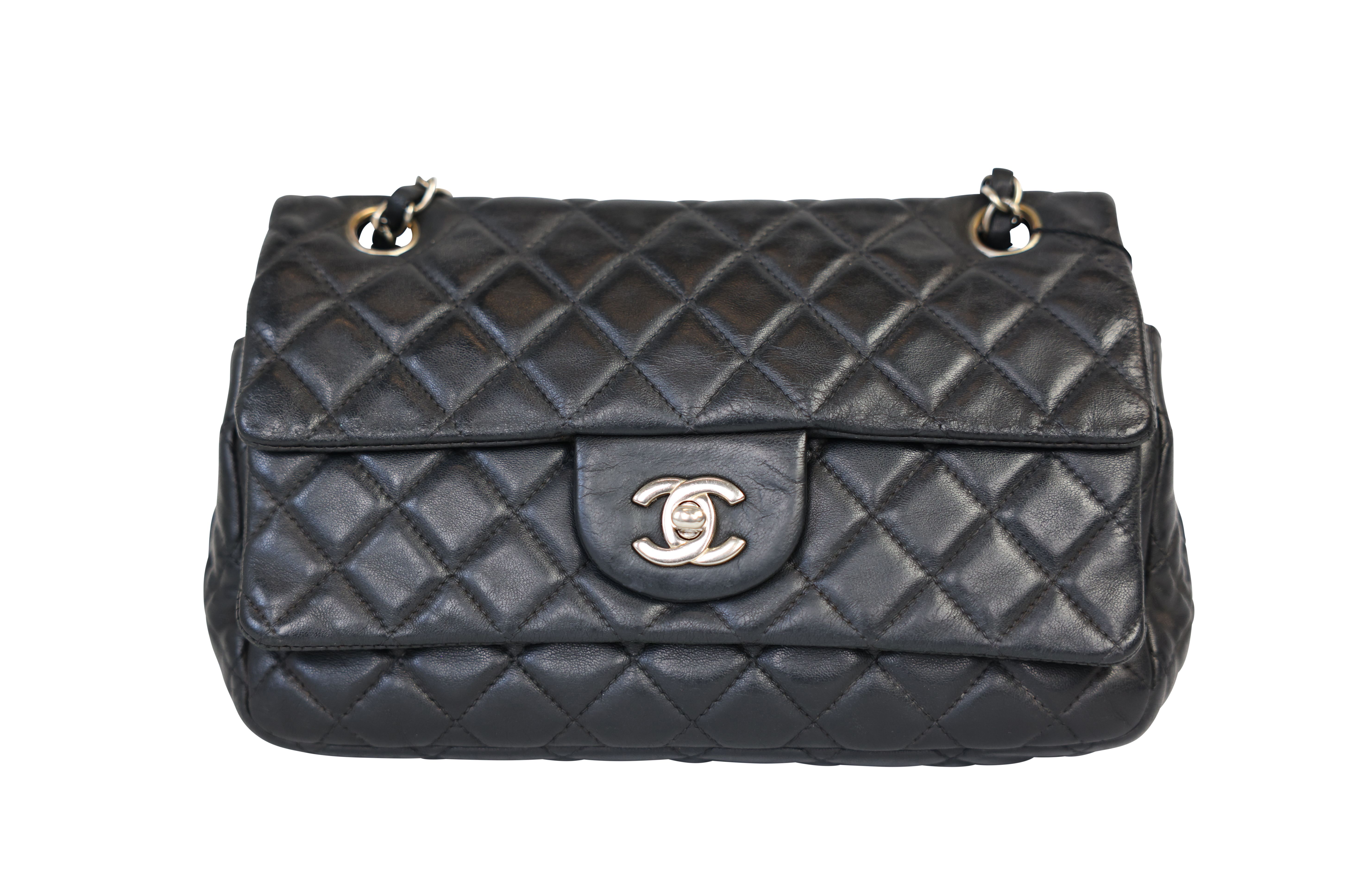Chanel Mini Rectangular with Crystal Chain Top Handle, Black