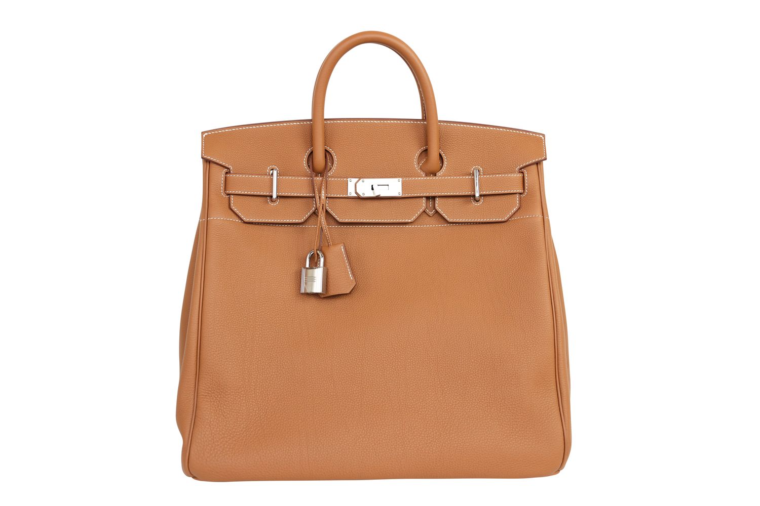 Hermes Haut à Courroies HAC 40 Bag, Tan Gold Togo Leather and Palladium Hardware, W 2024 Stamp, Preowned in Box WA001