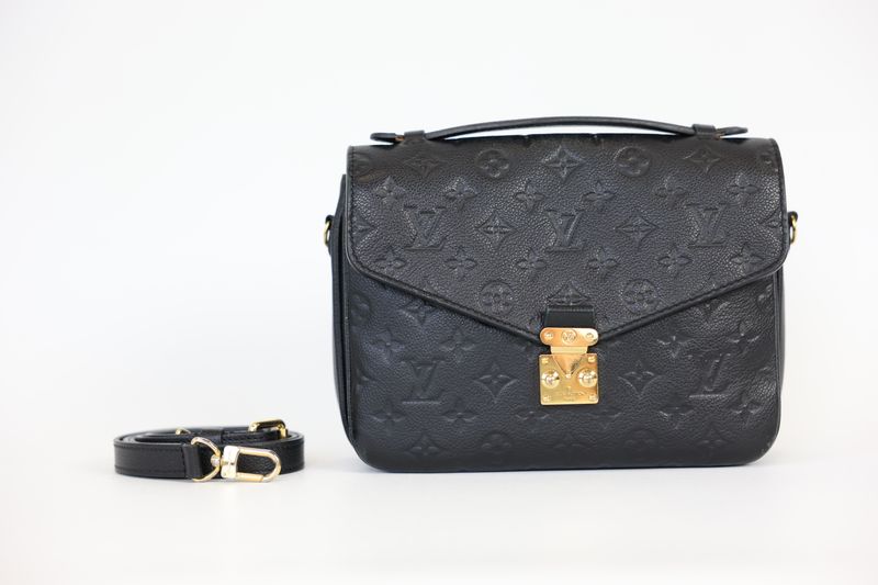 Louis Vuitton Pochette Metis Bag, Black Monogram Empreinte Leather and Gold Hardware, Preowned in Dustbag WA001