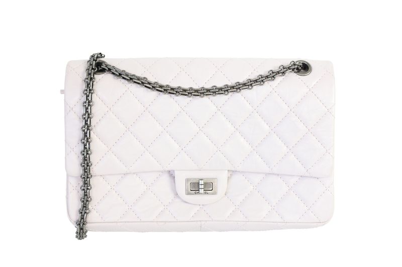 Chanel 2.55 Reissue 226 Handbag, Light Pink Aged Quilted Calfskin and Ruthenium Hardware, Preowned in Box WA001