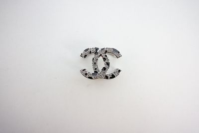 Chanel 26A Scarf Ring, Silver Crystal and Black Hardware, New in