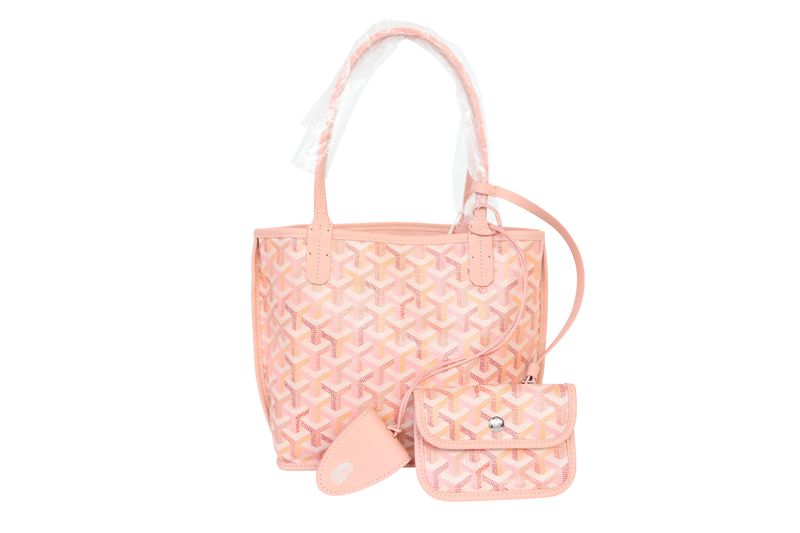 Goyard Anjou Mini Bag, Pink Goyardine Canvas and Leather, Preowned in Dustbag WA001
