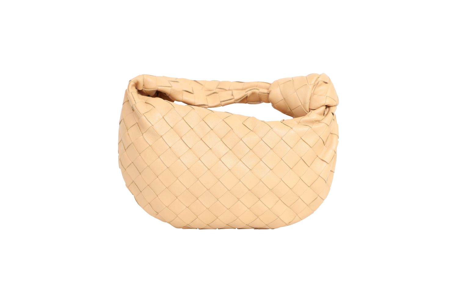 Bottega Veneta Jodie Mini Bag, Beige Intrecciato Leather and Gold Hardware, Preowned in Dustbag WA001