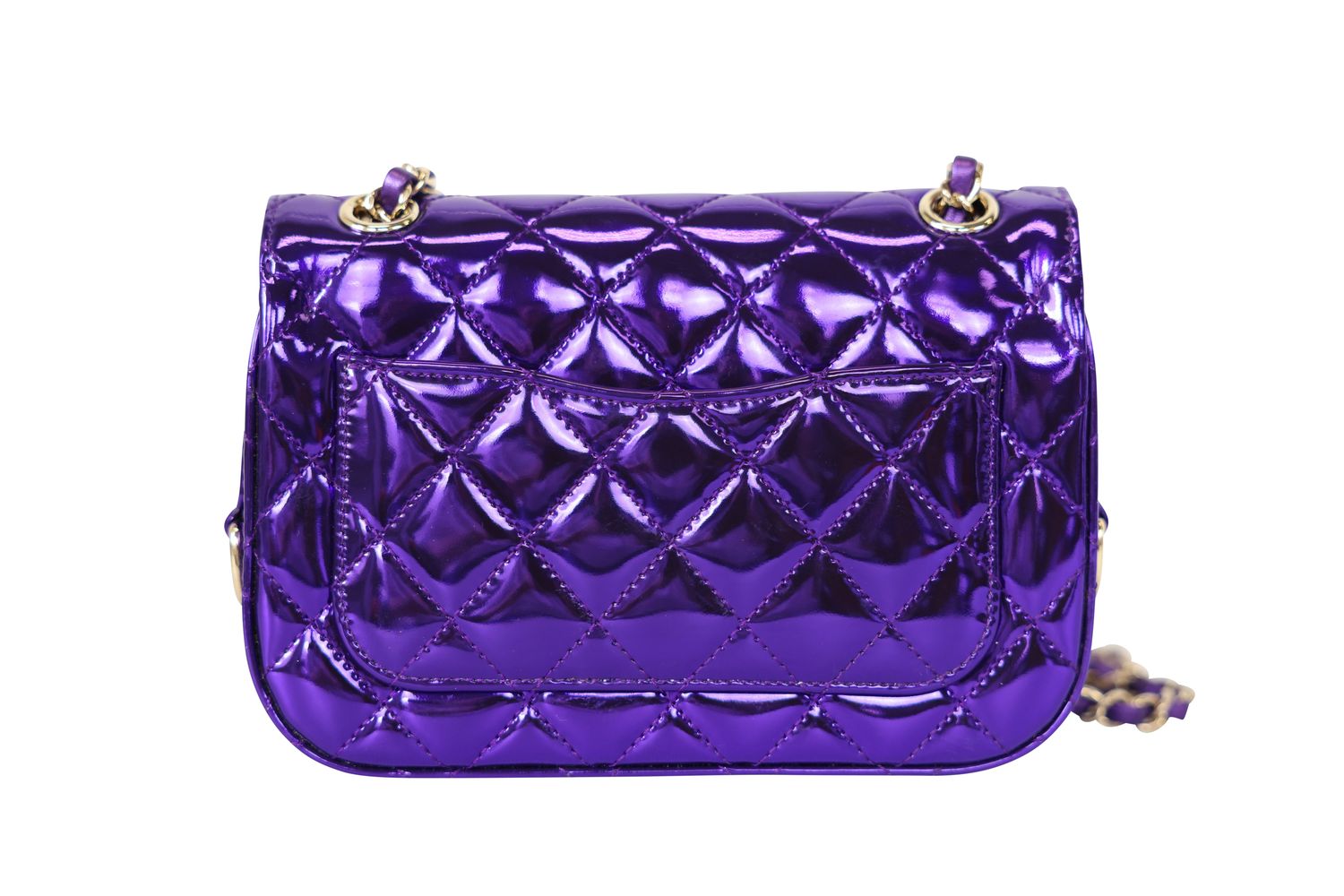 Chanel Seasonal Flap Mini Bag with Star Pouch, Metallic Purple