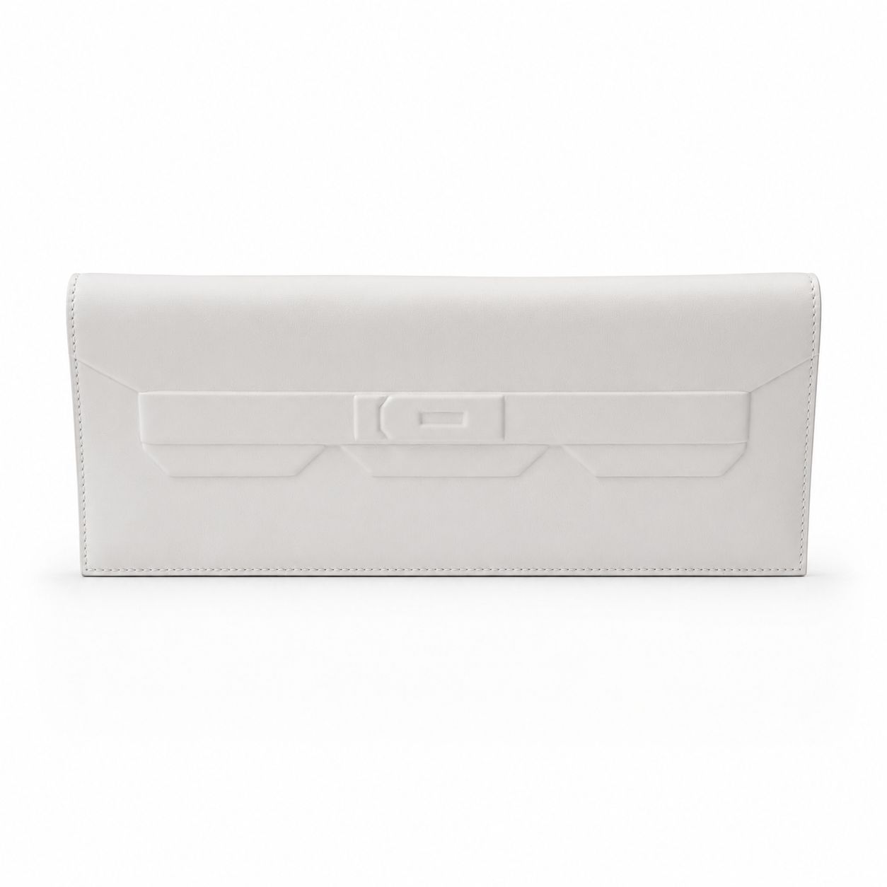 Herems Shadow Clutch, White Swift Leather, New in Dustbag MA001