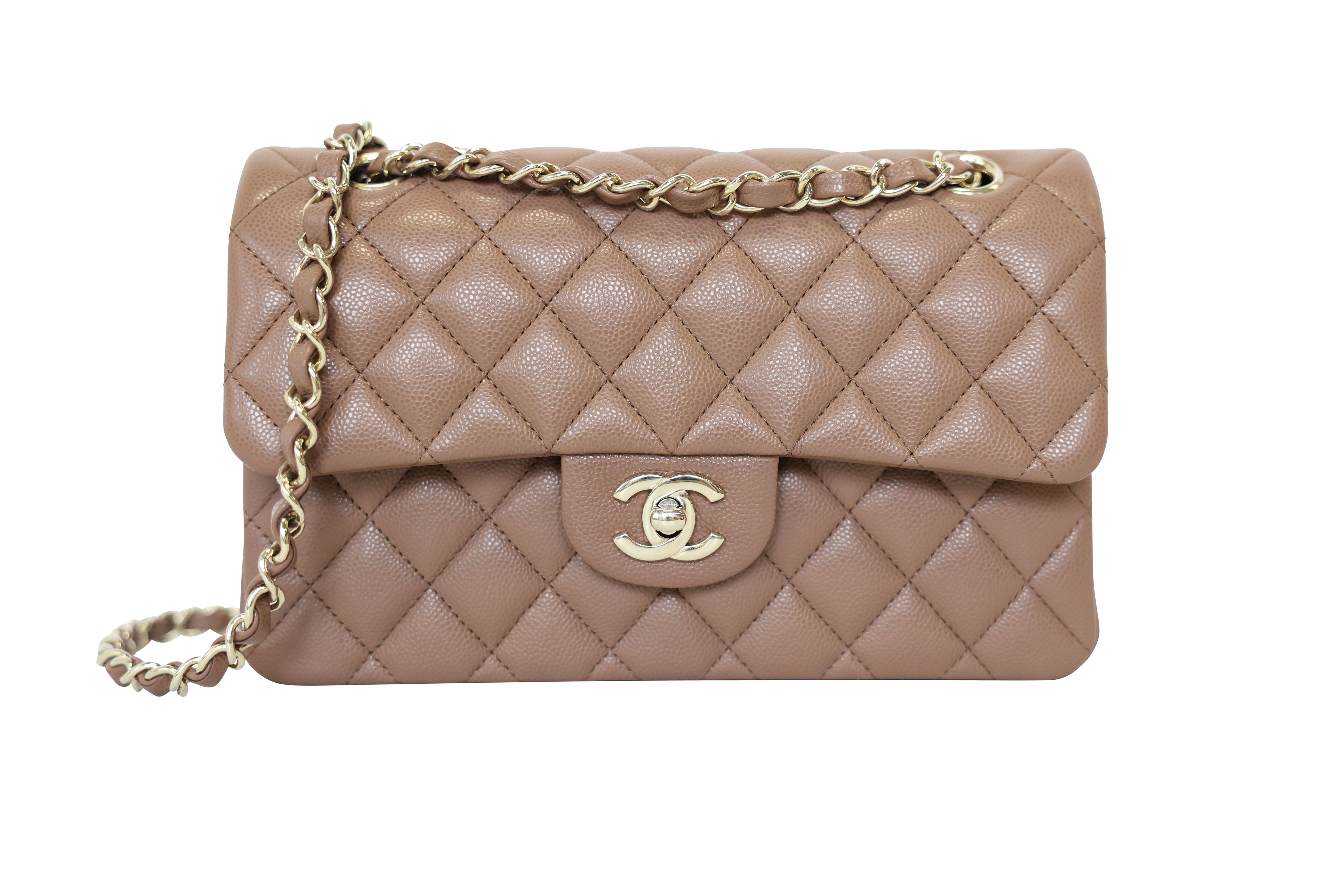Chanel Mini Rectangular Top Handle, Two Tone Beige Lambskin with