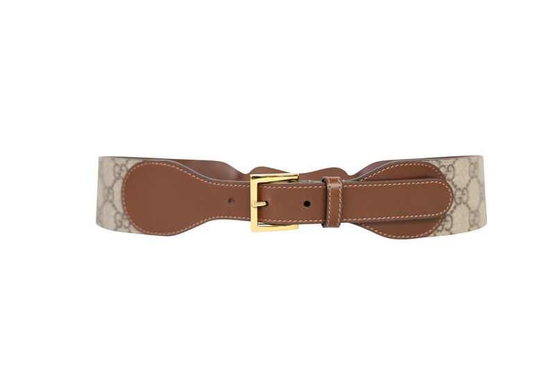 Gucci Horsebit Belt, Tan Brown Leather and GG Canvas with Gold Hardware, Size 80, Preowned in Box WA001 Gucci Horsebit Belt, Tan Brown Leather and GG Canvas with Gold Hardware, Size 80, Preowned in Box WA001