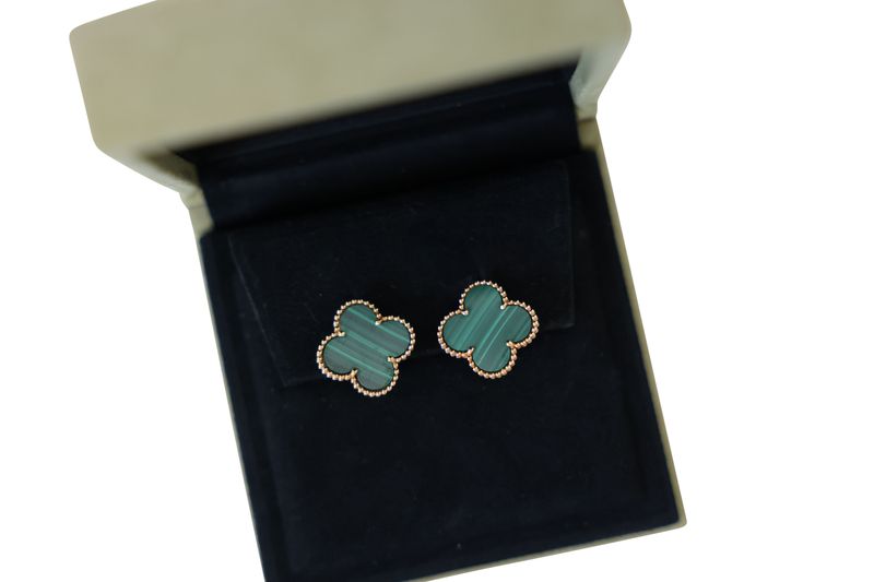 Van Cleef & Arpels Magic Alhambra Earrings, 18k Yellow Gold and Green Malachite, Preowned in Box WA001 Van Cleef & Arpels Magic Alhambra Earrings, 18k Yellow Gold and Green Malachite, Preowned in Box WA001