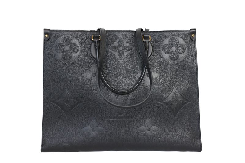 Louis Vuitton OnTheGo GM Tote Bag, Black Monogram Empreinte Leather, Preowned in Dustbag WA001 Louis Vuitton OnTheGo GM Tote Bag, Black Monogram Empreinte Leather, Preowned in Dustbag WA001