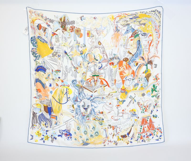 Hermes Émile et Une Nuit Scarf 90, Multicolor Silk, New in Box WA001 Hermes Émile et Une Nuit Scarf 90, Multicolor Silk, New in Box WA001