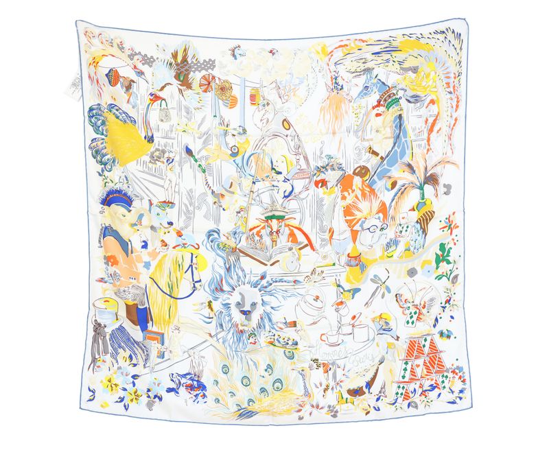 Hermes Émile et Une Nuit Scarf 90, Multicolor Silk, New in Box WA001 Hermes Émile et Une Nuit Scarf 90, Multicolor Silk, New in Box WA001