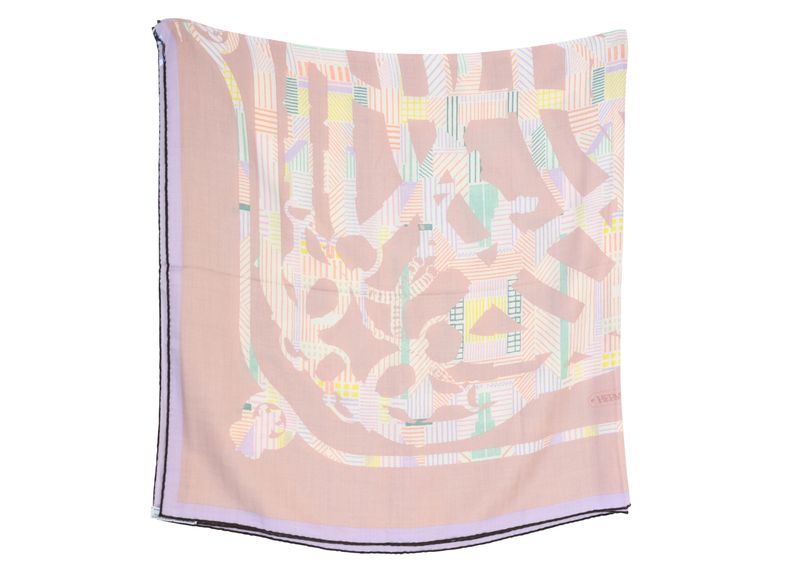 Hermes Cavalcadour Stole Scarf 140, Multicolor Cashmere with Silk, As New No Dustbag WA001 Hermes Cavalcadour Stole Scarf 140, Multicolor Cashmere with Silk, As New No Dustbag WA001