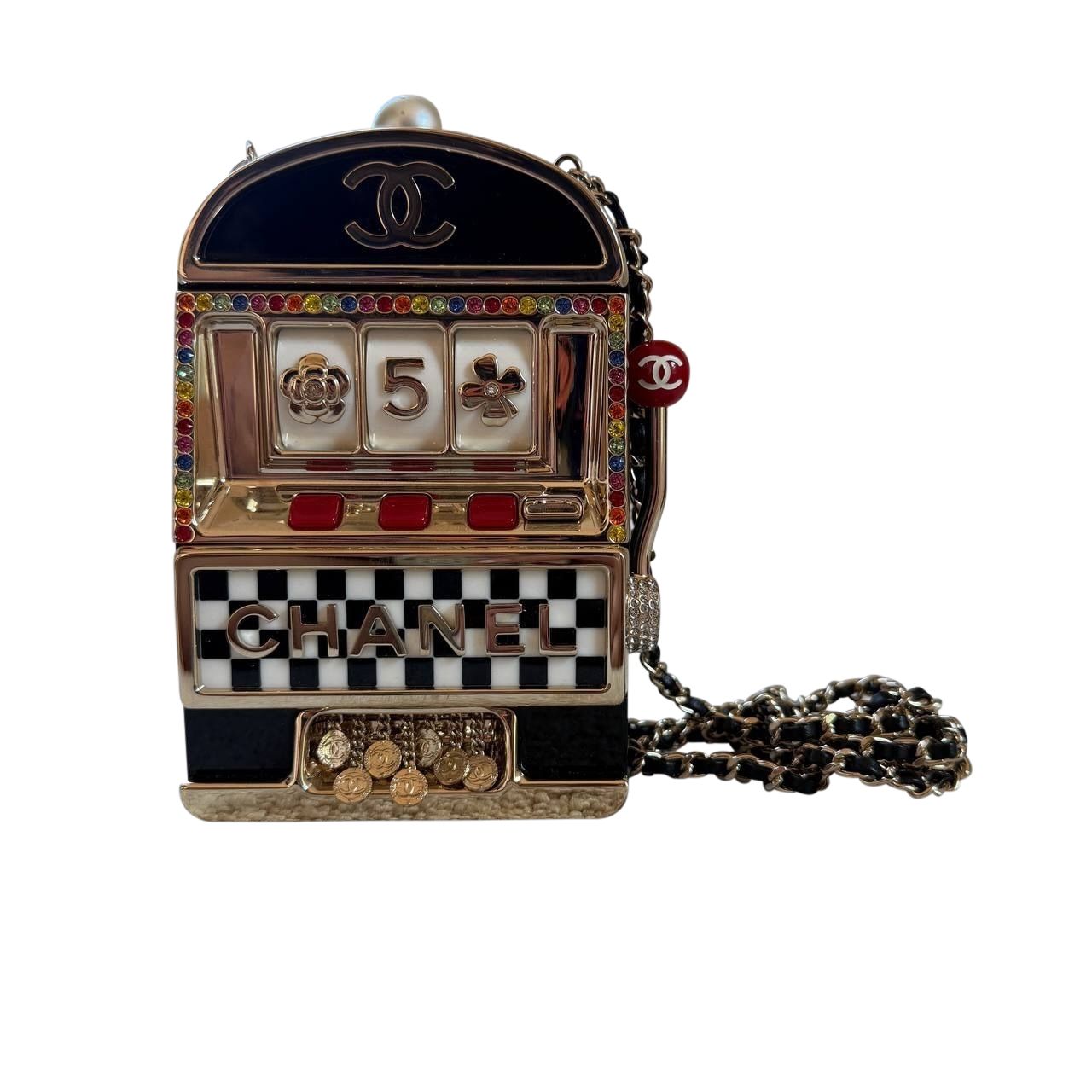 Chanel Casino Monaco Slot Machine Minaudiere, Preowned in Box MA001 (Wire Price)