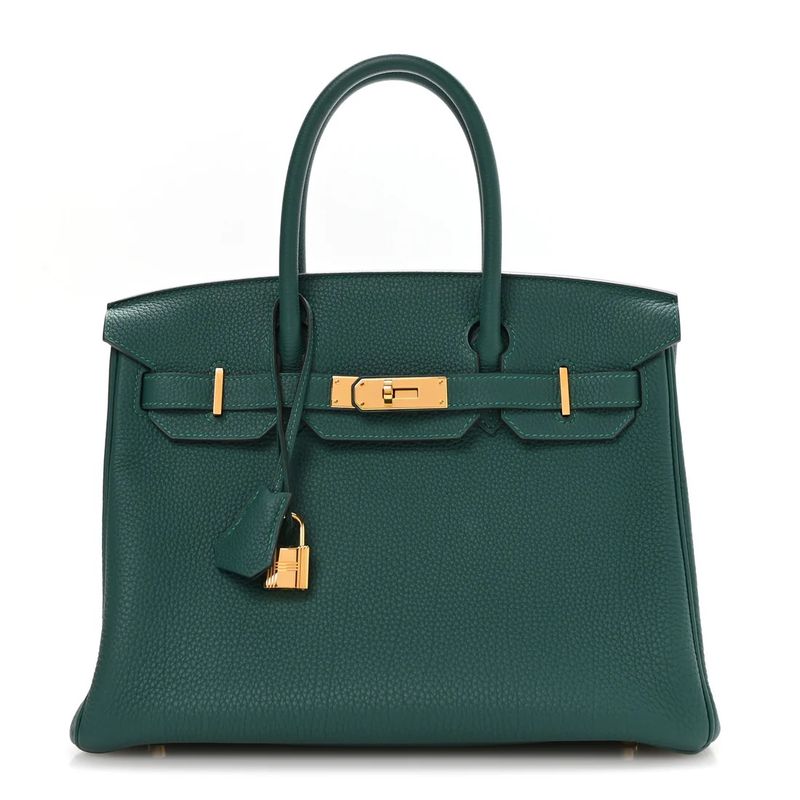 Hermes Birkin 30, Malachite Togo Leather, Gold Hardware, Stamp C, Preowned in Dustbag KJRB008 Hermes Birkin 30, Malachite Togo Leather, Gold Hardware, Stamp C, Preowned in Dustbag KJRB008