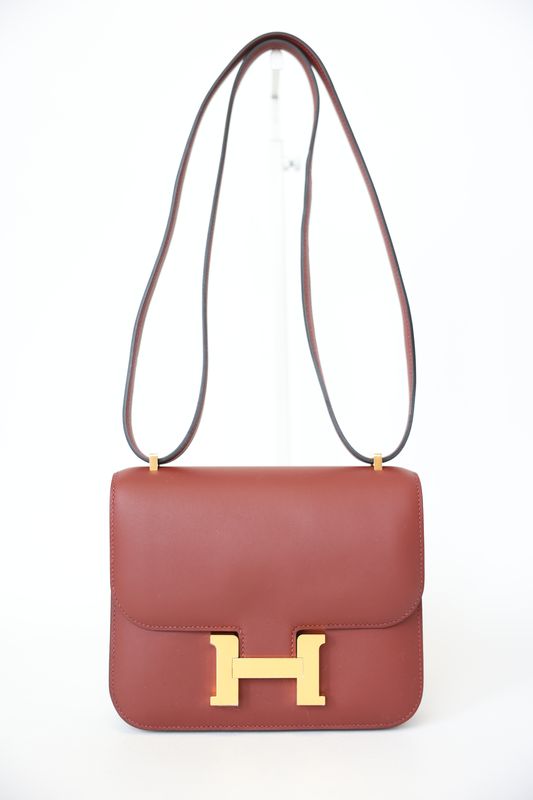 Hermes Constance 18 Bag, Red Rouge H Swift Leather and Gold Hardware, K 2025 Stamp, New in Box WA001