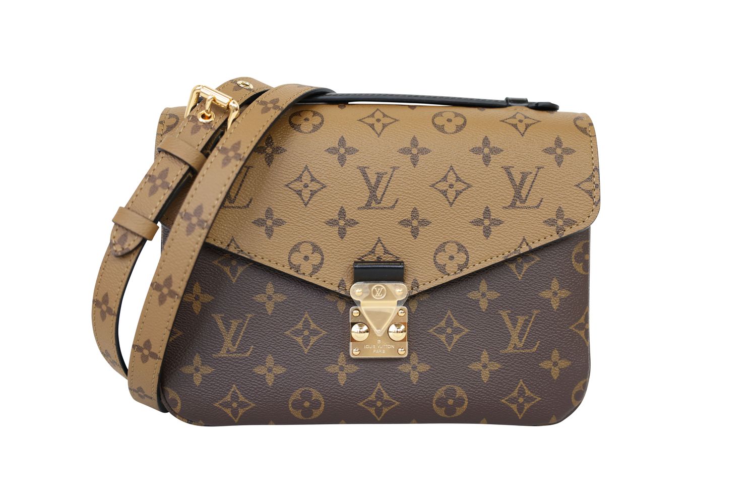 Louis Vuitton Pochette Metis Bag, Brown Reverse Monogram Canvas and Gold Hardware, New in Box WA001