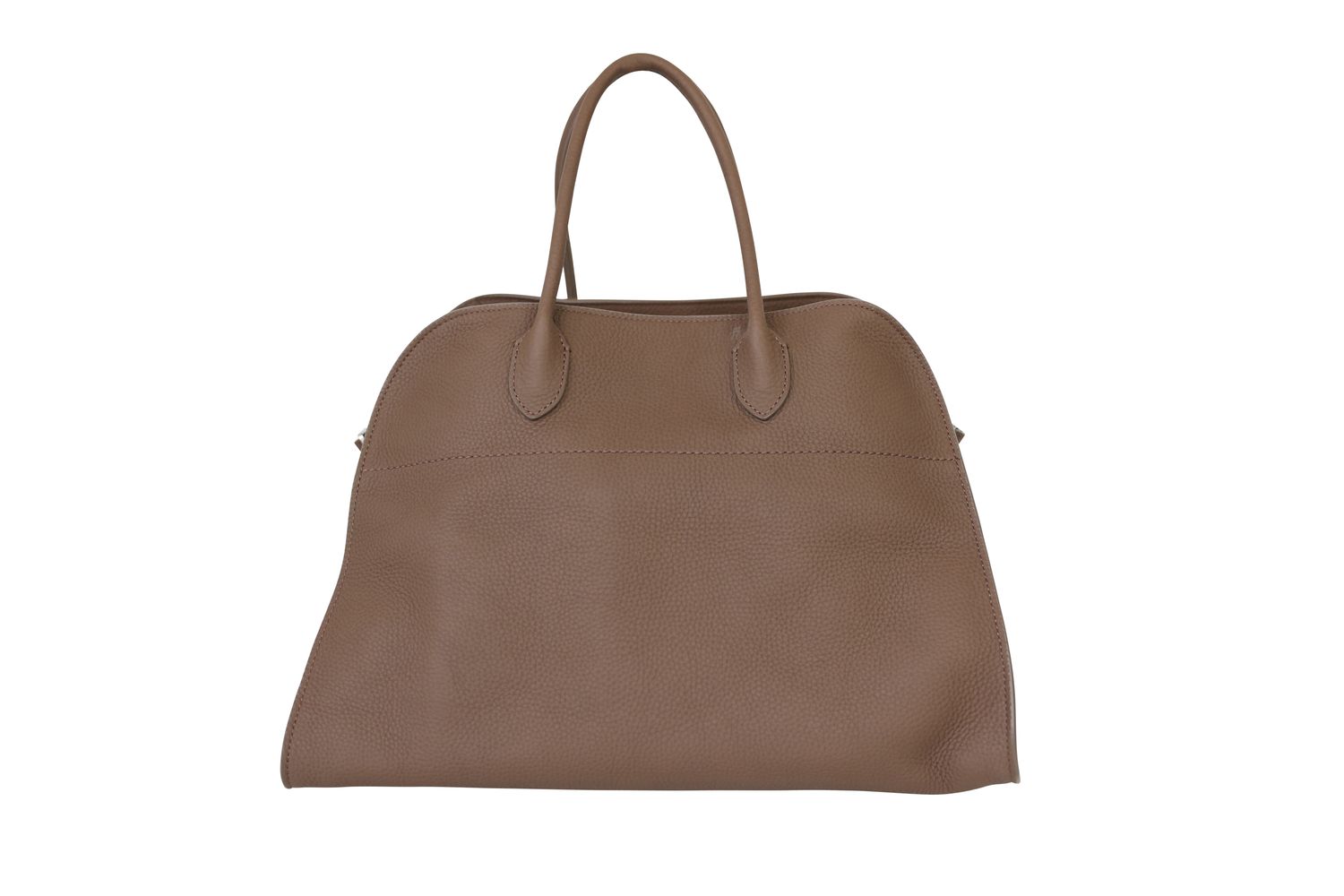 The Row Soft Margaux 15 Bag, Green Brown Dark Olive Leather and Silver Hardware, New in Dustbag WA001