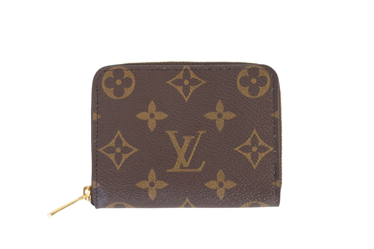 Louis Vuitton Zippy Coin Purse, Brown Monogram Canvas and Gold Hardware, New in Box WA001