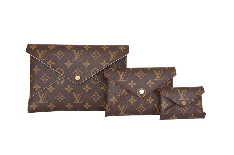 Louis Vuitton Kirigami Pochette Bag Set, Brown Monogram Canvas and Gold Hardware, Preowned in Box WA001