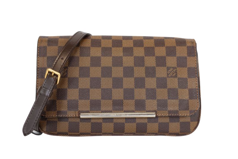 Louis Vuitton Hoxton PM Shoulder Bag, Brown Damier Ebene Canvas and Gold Hardware, Preowned No Dustbag WA001