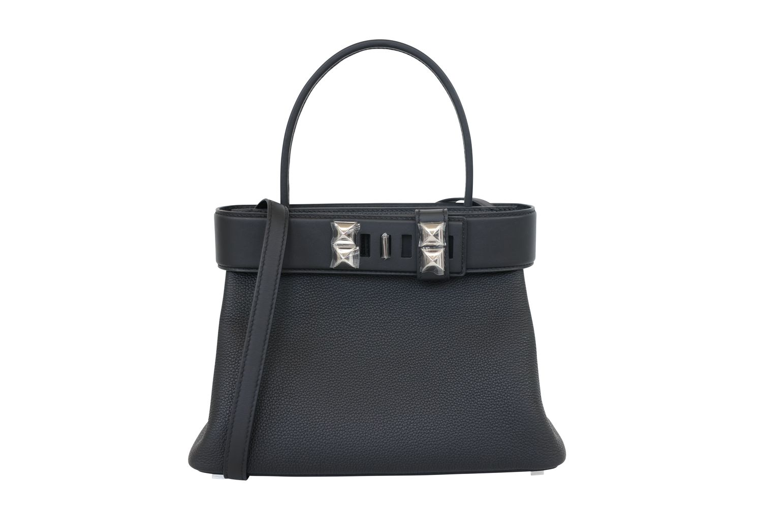 Hermes Medor Clous Bag, Black Togo and Swift Calfskin with Palladium Hardware, G 2026 Stamp, New in Box WA001