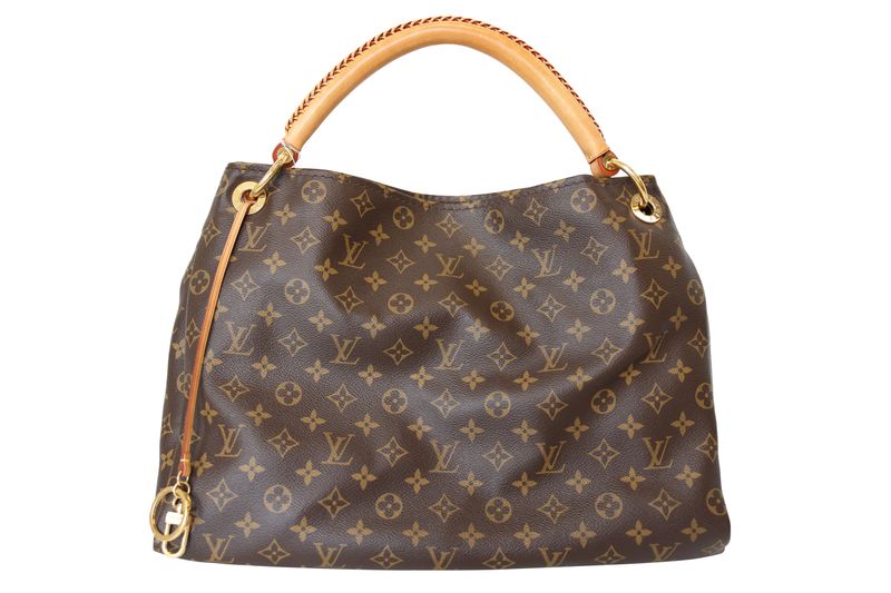 Louis Vuitton Artsy MM Bag, Brown Monogram Canvas with Natural Cowhide Trim and Gold Hardware, Preowned in Dustbag WA001 Louis Vuitton Artsy MM Bag, Brown Monogram Canvas with Natural Cowhide Trim and Gold Hardware, Preowned in Dustbag WA001