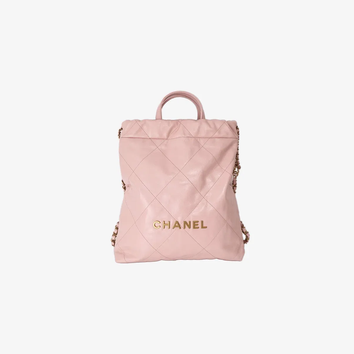 Chanel 22 Backpack in Pink Calfskin Leather with Gold Hardware LND001