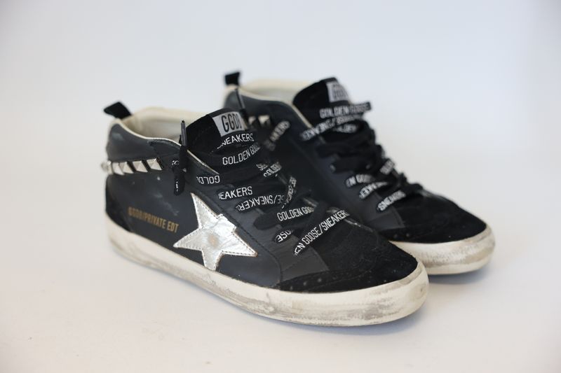 Golden Goose High Top Black Sneakers, Size 36, New in Box WA001 Golden Goose High Top Black Sneakers, Size 36, New in Box WA001