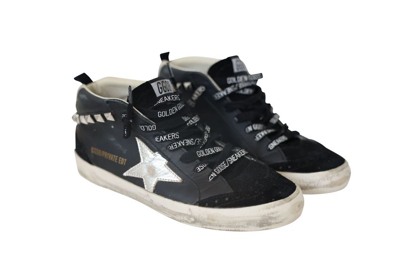 Golden Goose High Top Black Sneakers, Size 36, New in Box WA001
