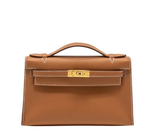 Hermes Kelly Pochette, Gold Swift with Gold Hardware, G 2026, New in Box KJRB008