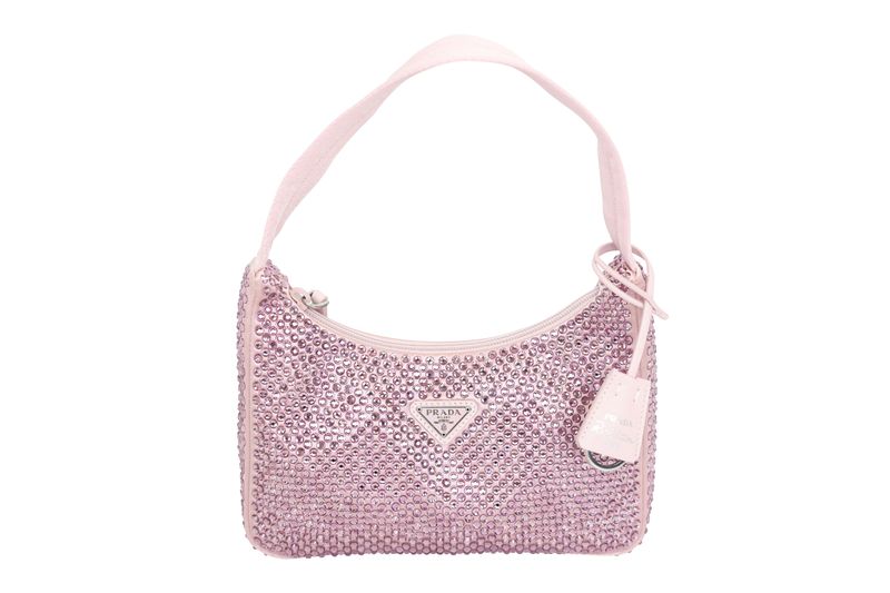 Prada Re-Edition Mini Bag, Pink Crystal, New in Dustbag WA001