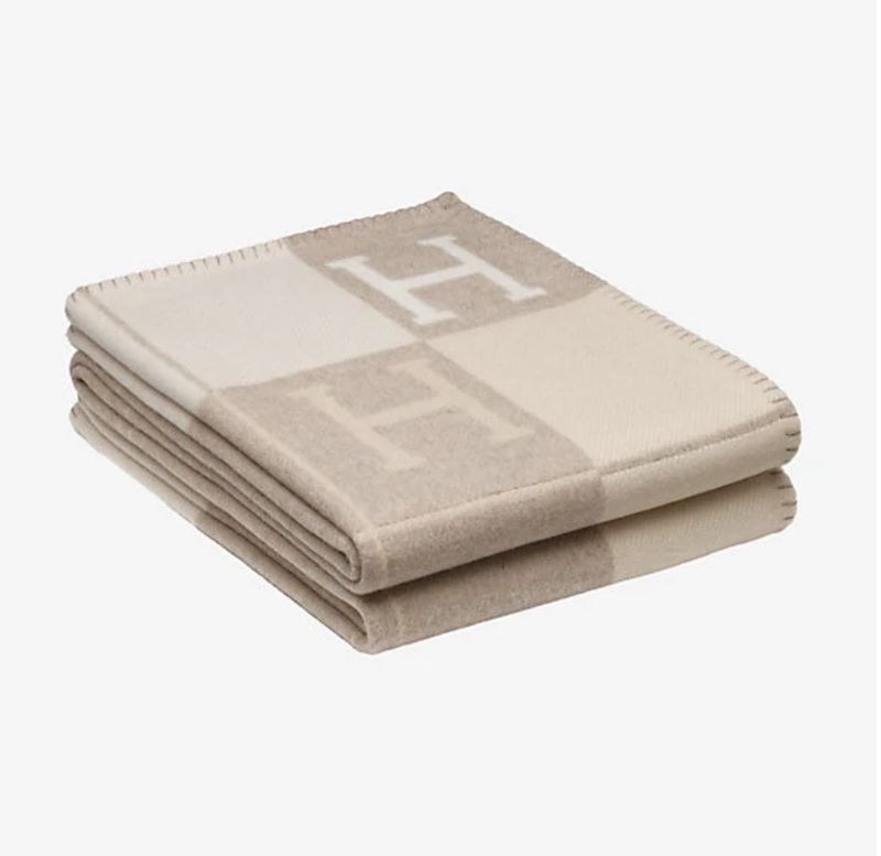 Hermes Avalon III Throw Blanket, Coco Camomille Merino Cashmere, Brand New, Pre-order, KJRB008