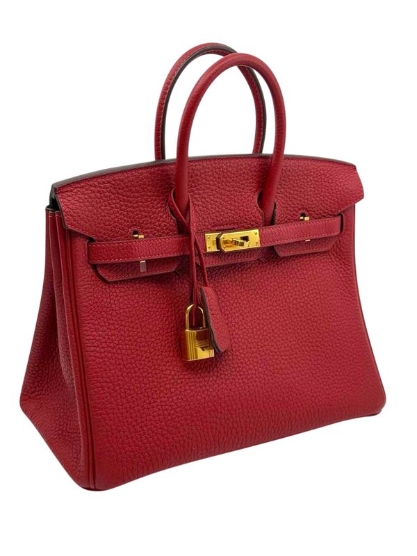 Hermes Birkin 25 Handbag, Rouge VIF Togo Leather and Gold Hardware, A 2017 Stamp, Preowned in Dustbag KJRB008 Hermes Birkin 25 Handbag, Rouge VIF Togo Leather and Gold Hardware, A 2017 Stamp, Preowned in Dustbag KJRB008